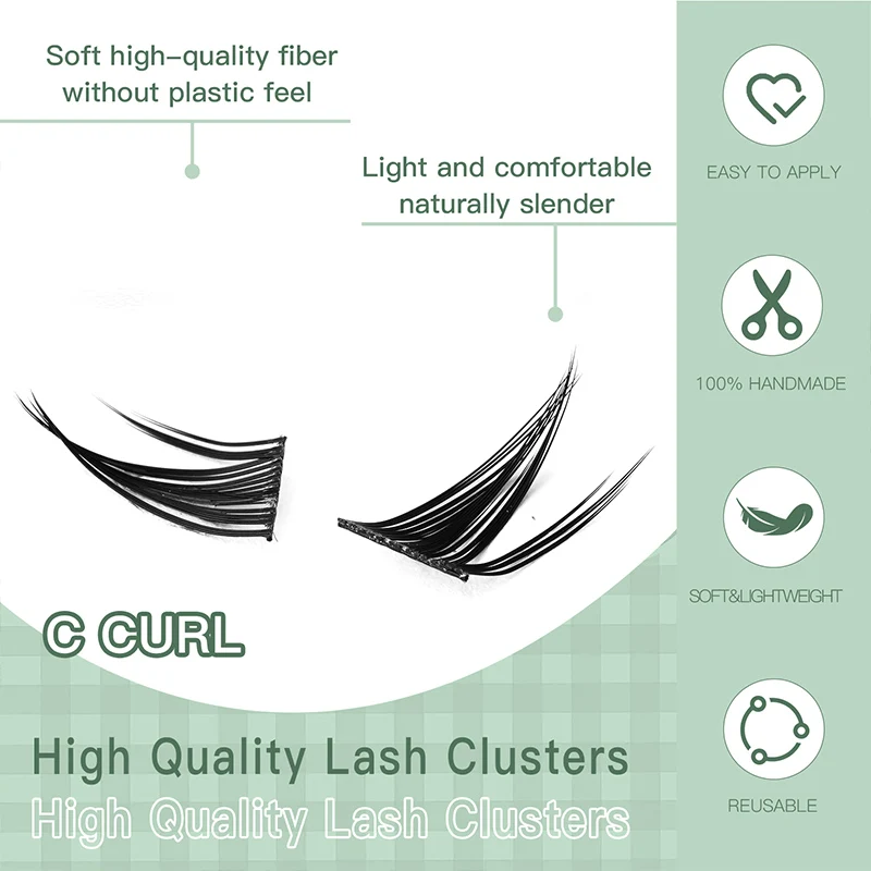 JIZI-LASH DIY pestañas postizas de girasol extensiones de pestañas naturales suaves con rizo en C maquillaje de pestañas individuales de Anime