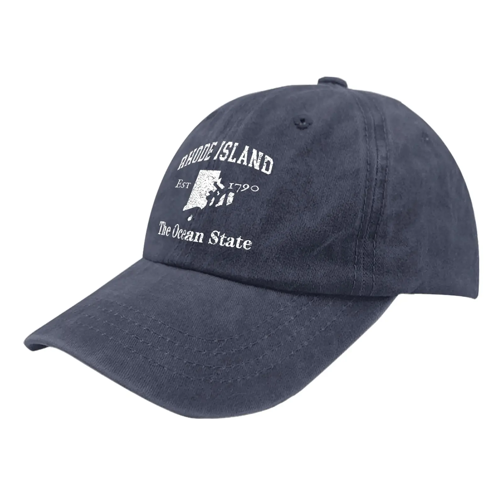 Rhode Island The Ocean State Trucker Hat Mesh Hat Fashion Baeball Caps  Men's Hats Gifts for Women Man Hiking Cap