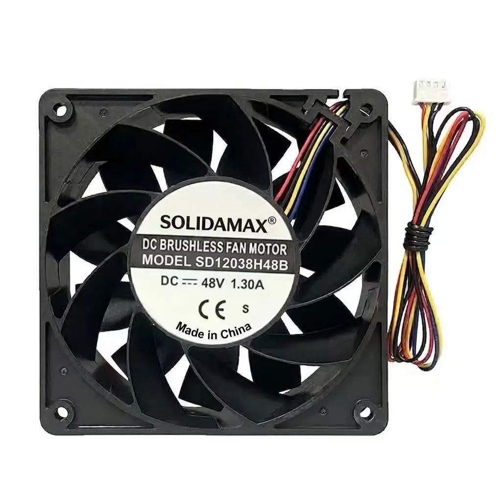 SOLIDAMAX SD12038H48B DC 48V 1.3A 62.4W 12038 120x120x38mm 4Pin PWM Dual Ball Bearing Telecom Server Inverter Chassis Cooler Fan