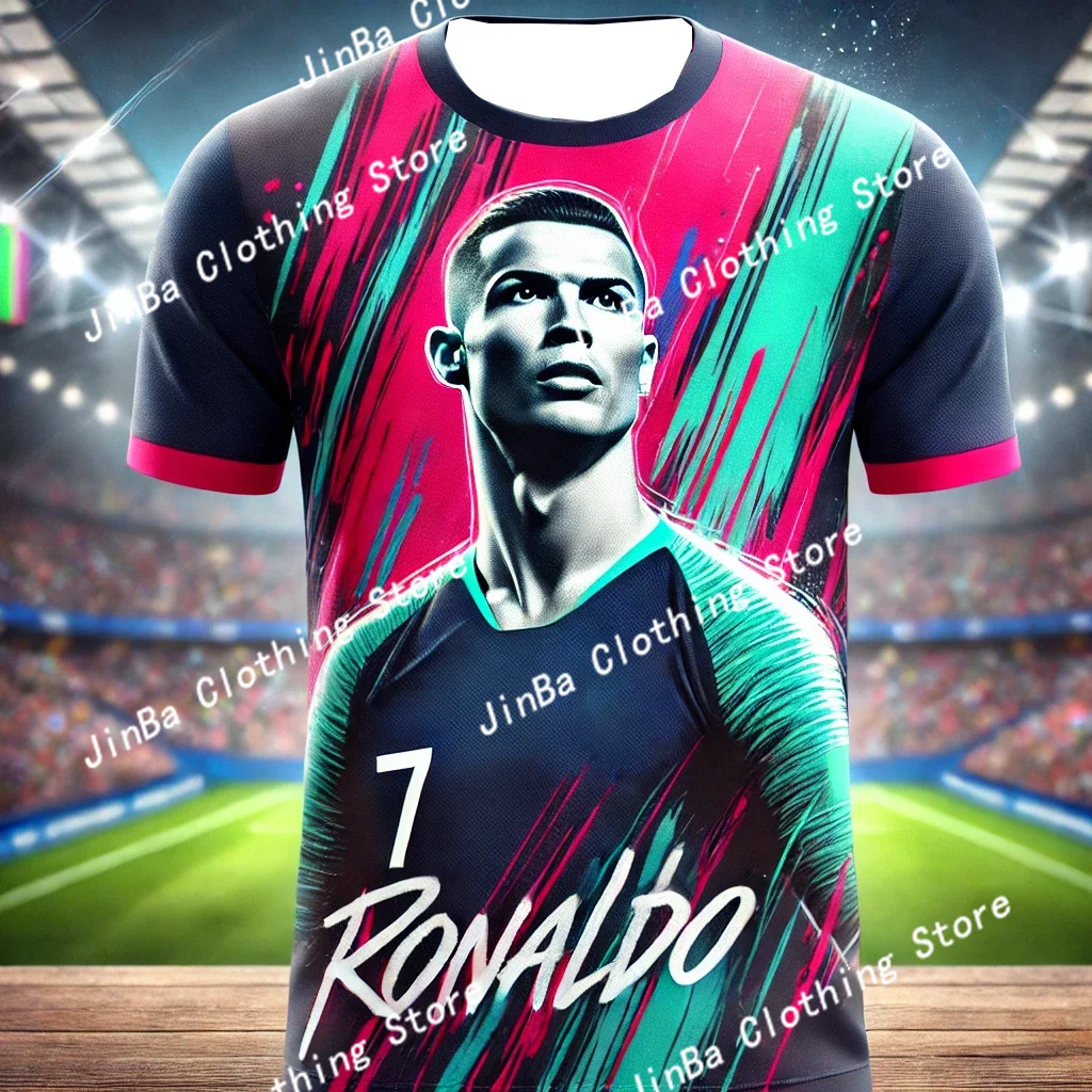 

New Men Clothing Men Adult Latest 3D Print Kid T-shirt for Outdoor Games Men Football Ronaldo 7 Soccer Jersey Training Uniform