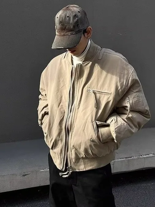 

Cleanfit American Sle ort Baseball Jaet Мужское весеннее модное пальто пилота Широкая верхняя одежда Молодежная культура Полиэфирное волокно