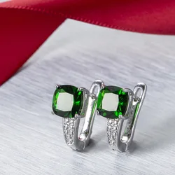 Fashion Female Pendientes Earrings 925 Silver Needle Green Dazzling CZ Zircon Heart Arrow Stud Earrings for Women Oorbellen