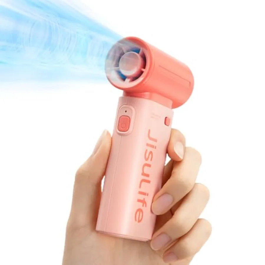 

Portable Handheld Fan Life9, Turbo Power High Speed Air [18H Max Cooling Time], 5 Gear Wind, Rechargeable, Mini Pocket Design,