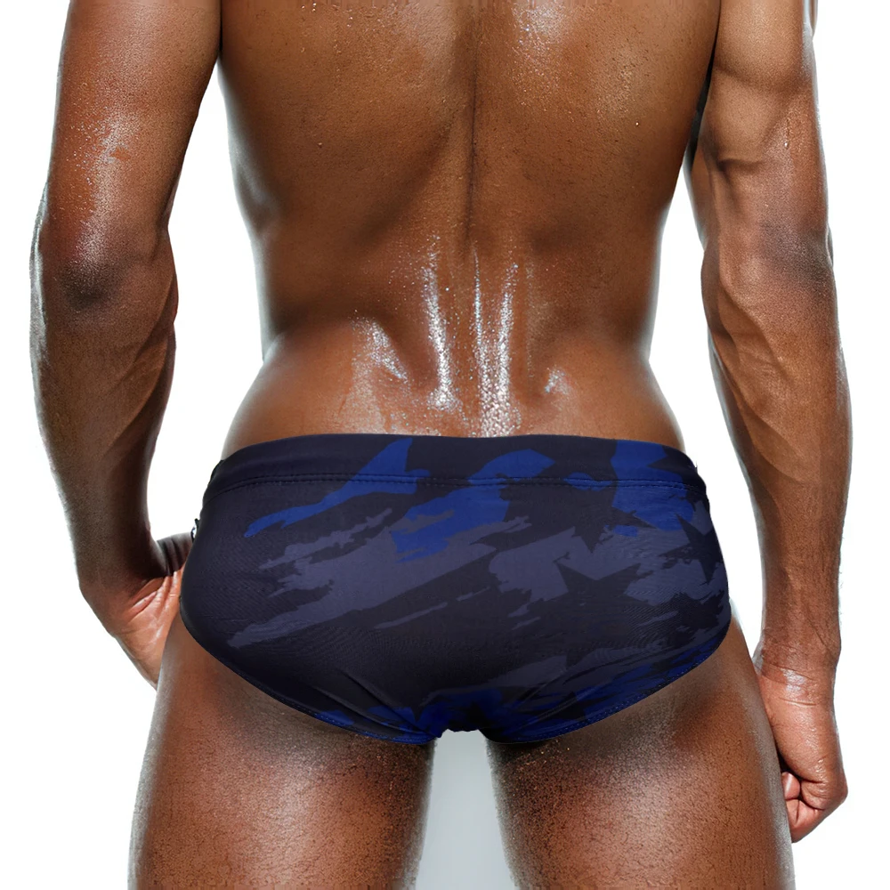 Summer Mens Swim Briefs Nylon Bathing Swimsuit Sexy Low Waist Sport Swimwear Fashion Gay Male Pouch Pad Beach Surfing Trunks