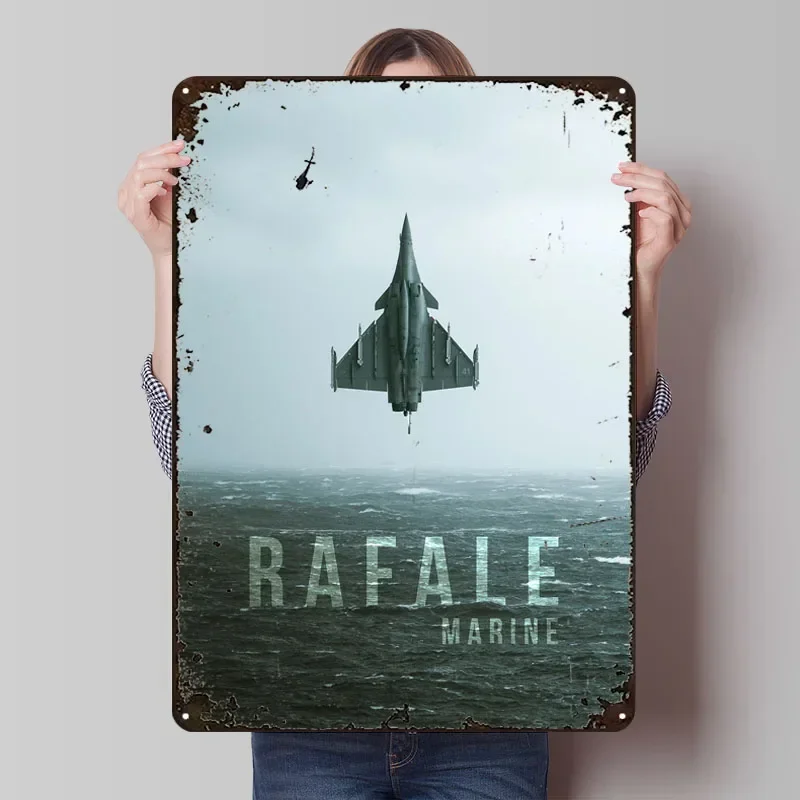 Dassault Rafale Marine Tinplate Sign Airplane Poster Decoration Living Room Decor Men Custom Metal Signs for Wall Art Decoration