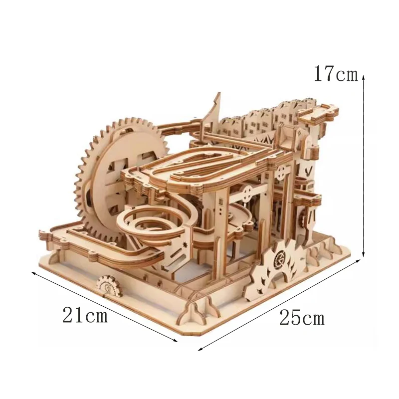 OUZEY 3D-Holzpuzzle Marble Run STEM-Modellbausatz – mechanisches Gleisbaupuzzle, Lernspielzeug für Jugendliche und Erwachsene