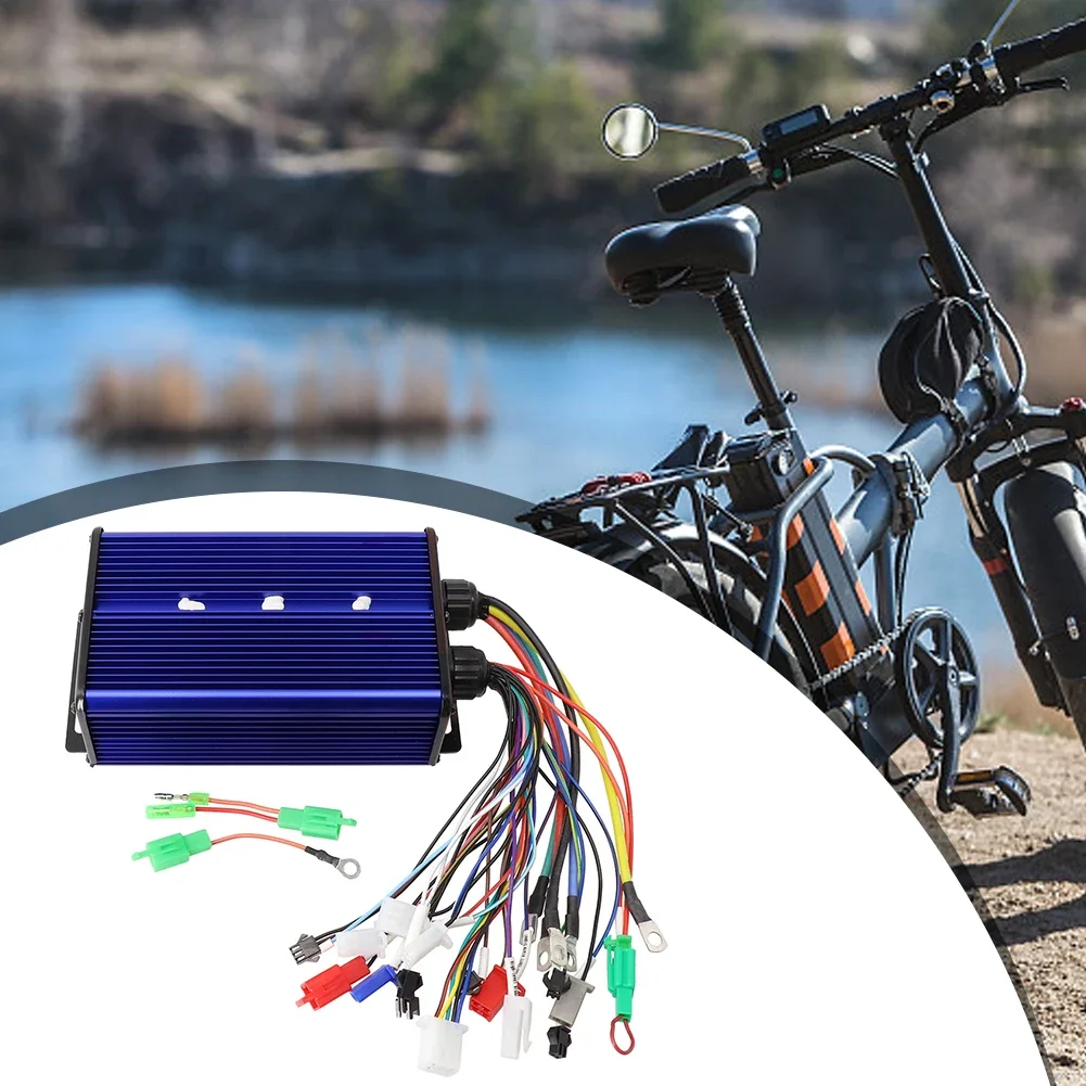 Electric Bicycle Controller 48V/60V/64V/72V 1500W-2000W 38A-50A Brushless Motor Controller 6.6*4*2.3in For E-Bike E-Scooter Part