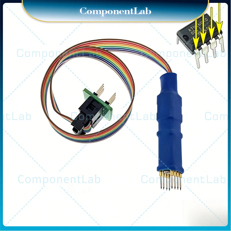 DIP8 in-line chip probe cable air conditioner E-square burning, burning thimble, reading and writing spring needle 8 feet 2.54mm