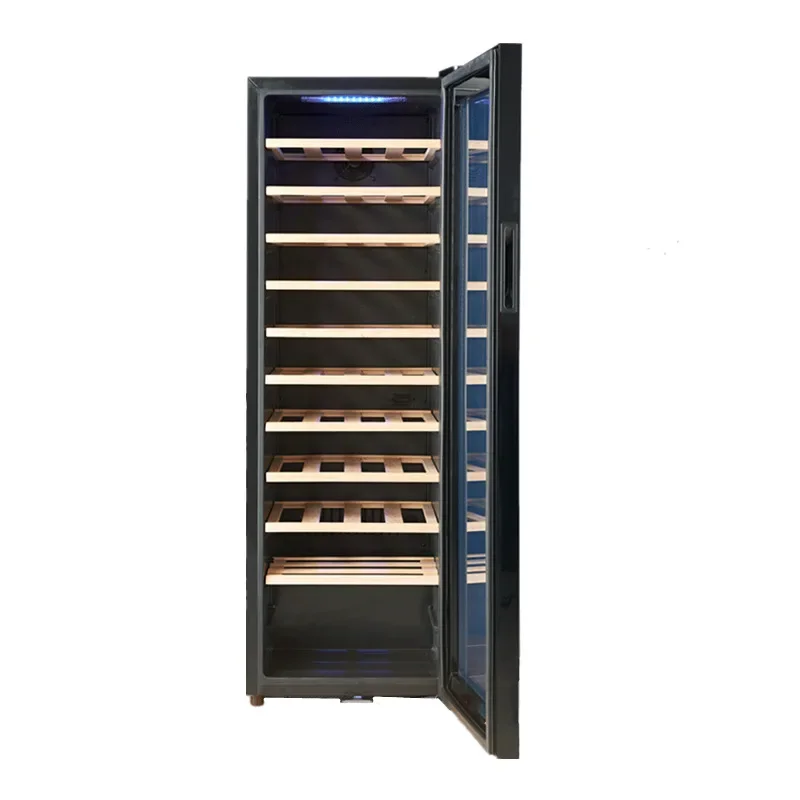 TT   Single door wine constant temperature wine cabinet Commercial beech frame temperature control 46 refrigerated wine cabinets