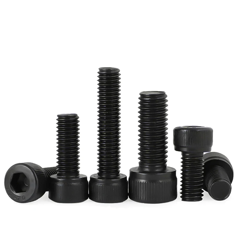 2~50pcs M1.6 M2 M2.5 M3 M4 M5 M6 M8 M10 M12 Black Galvanized 304 Stainless Steel Hexagon Hex Socket Head Cap Bolt Screw DIN912