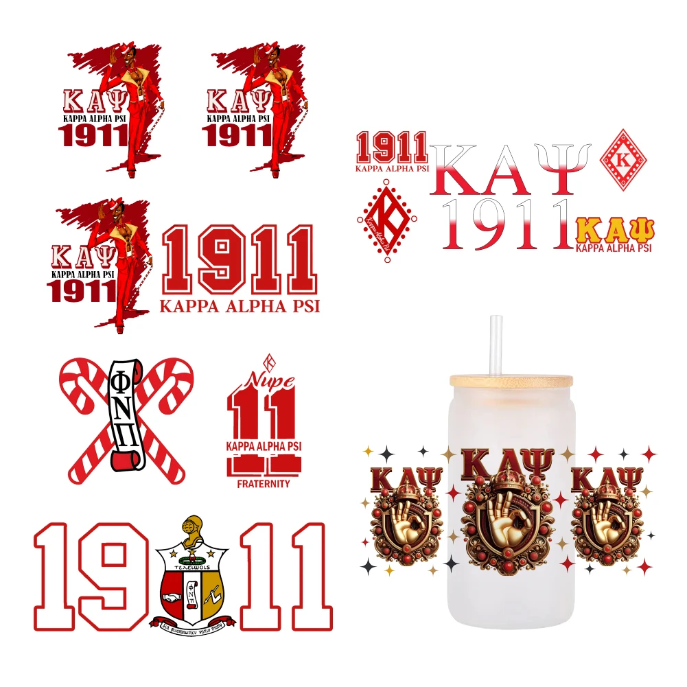 

11x24cm Sorority Designs Psi Women For Libbey 16oz Can Glass 3D Waterproof UV DTF Coffee Cup Sticker Libbey Cup Wrap