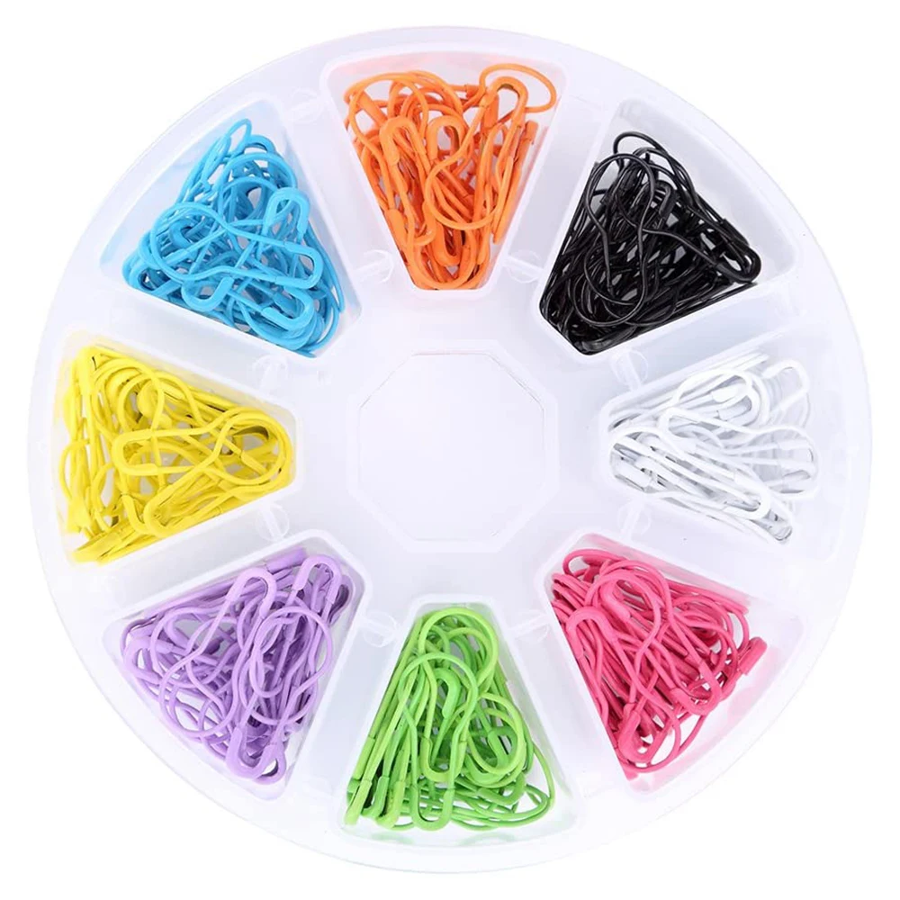 320Pcs Multicolor Crochet Knitting Stitch Markers Metal Bulb Safety Pins with Storage Case for Clothing Crafting DIY Sewing Tool