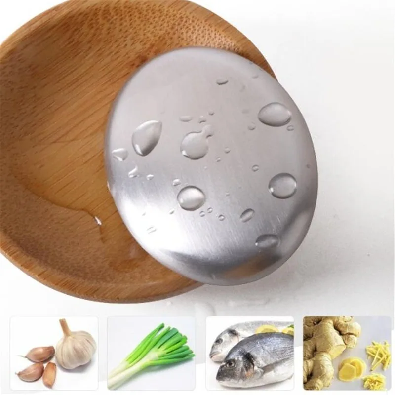 Stainless Steel Soap Kitchen Bar Eliminating Odor Remover Stones Magic Soaps Odor Remover Body Cleansers Bath Shower Accessories