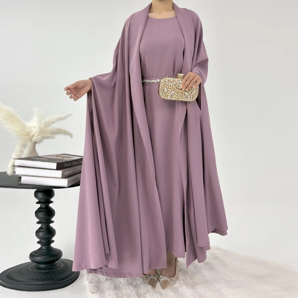 Ramadan Muslim Abaya Kleid Elegante Islam Sets Dubai Lange Frau Abendkleider Marokkanischen Kaftan Kebaya Femme Robe Kimono Jalabiya