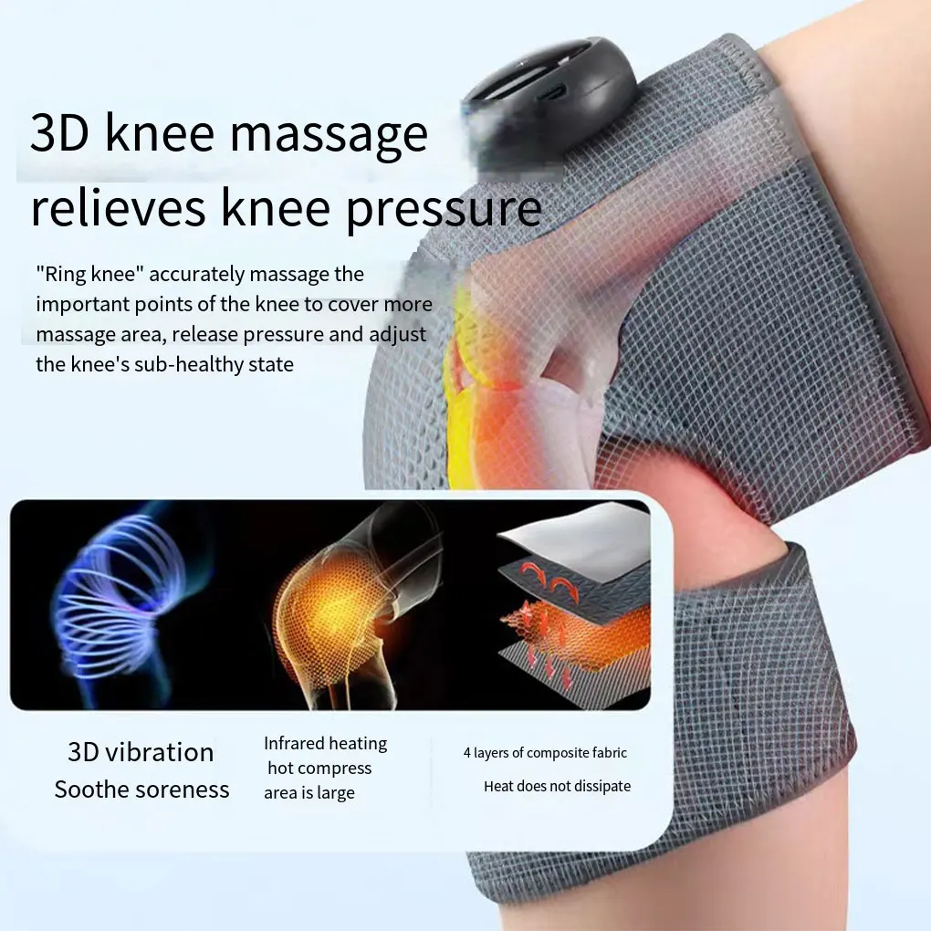 Portable Knee Shoulder Elbow Massager Three-In-One Combination For Ultimate Pain Relief Relieve black