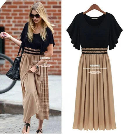 المرأة الصيف مثير حفلة موسيقية طويلة مساء ماكسي Dr Street Sle عالية الخصر ort Sve خطوة واحدة حزام تصميم سليم صالح القطن B...