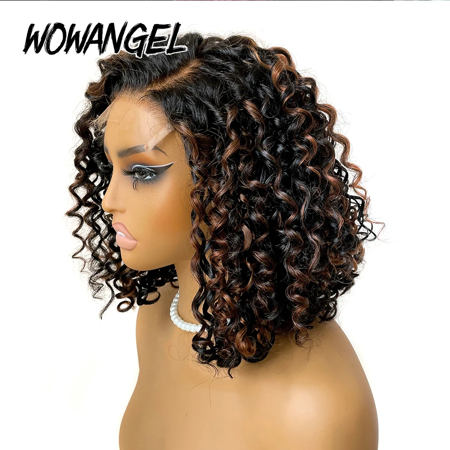 WOWANGEL 1B/30 تسليط الضوء على الباروكات 5X5 HD الدانتيل إغلاق الباروكات شعر الإنسان قبل قطعها الدانتيل ذوبان عابث مجعد غلويليس الباروكات للنساء