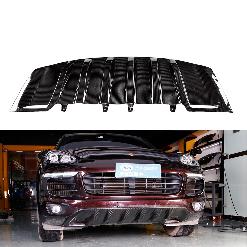 Real Carbon Fiber Front Bumper Protector For Porsche Cayenne 2014-2017