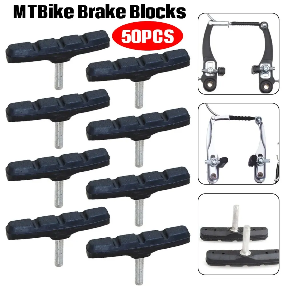 5-40pcs Mountain Road Bike Brake Block Rubber Bicycle Cycling V-brake Shoes Pads Cycling Riding Accessories 7x4x1.5cm