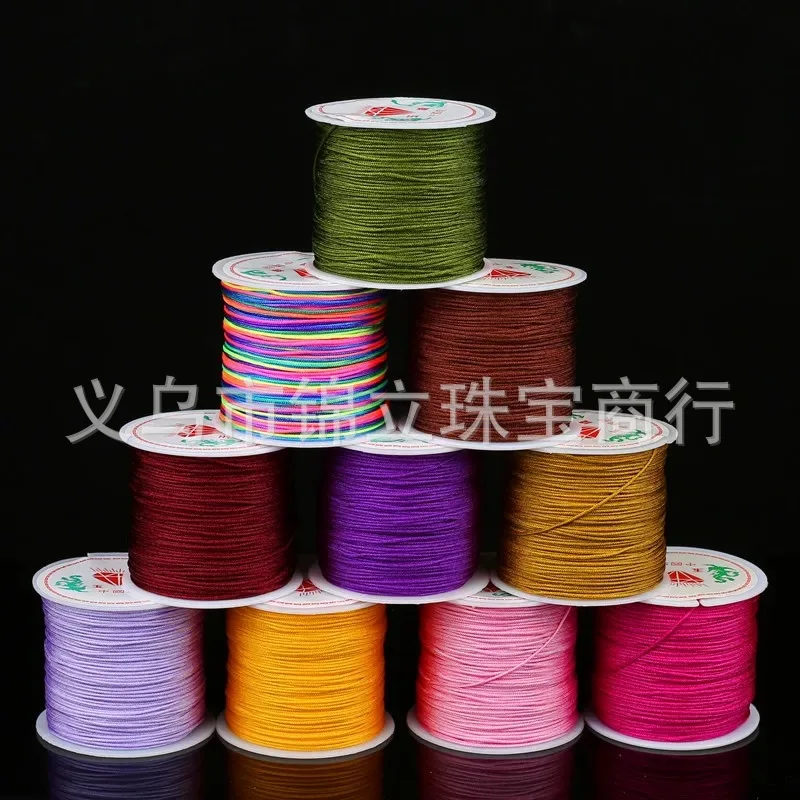 Taiwan Quality Nylon Braided Cord #72 Jade Thread 0.8mm, Red Beading String for DIY Handmade Bracelet Jewelry Making Supply