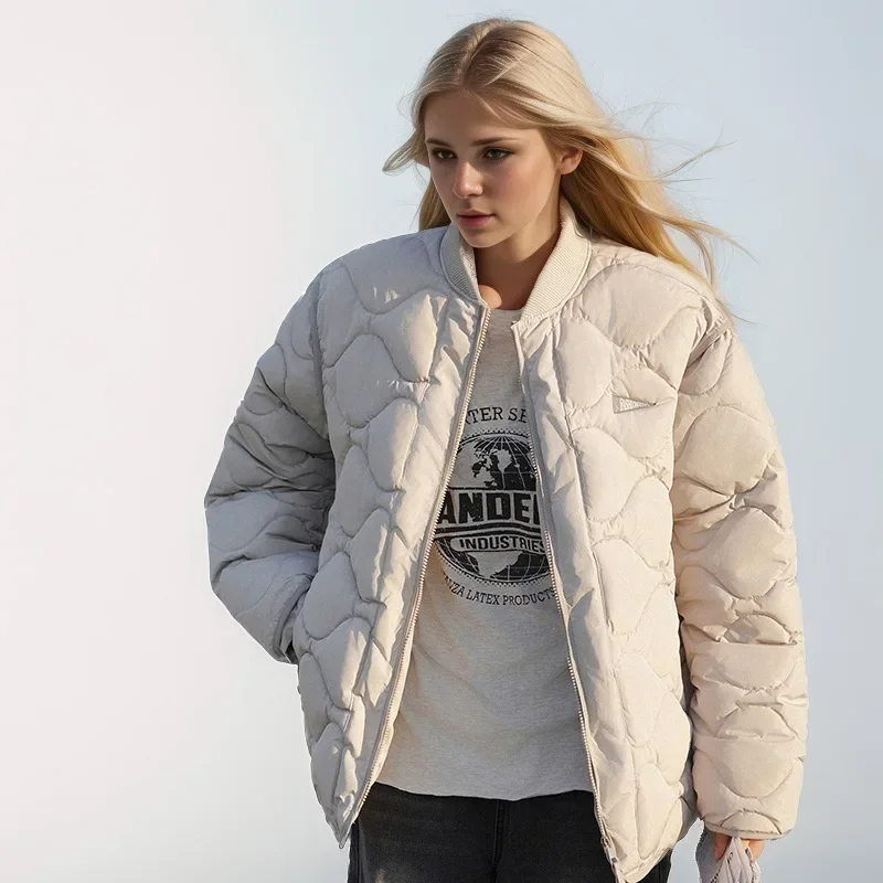 

2025 New Women's Winter Bomber Jacket Female Thicken Warm Cotton Women Rhombus Casual Sweat Jacket Women's Padded Jacket