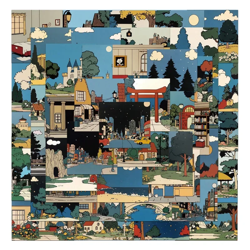 10/30/50Pcs Retro Cartoon Landschaft Aufkleber Exquisite Hand Materialien Telefon Fällen Laptop Koffer Wasser Tassen Wasserdicht stick