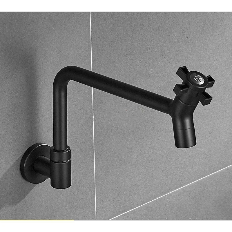 Kitchen Faucet Wall Mounted Sink Tap Rotatable Cold Water Kitchen Faucet Single Lever Household Bathroom Wash Basin Faucet