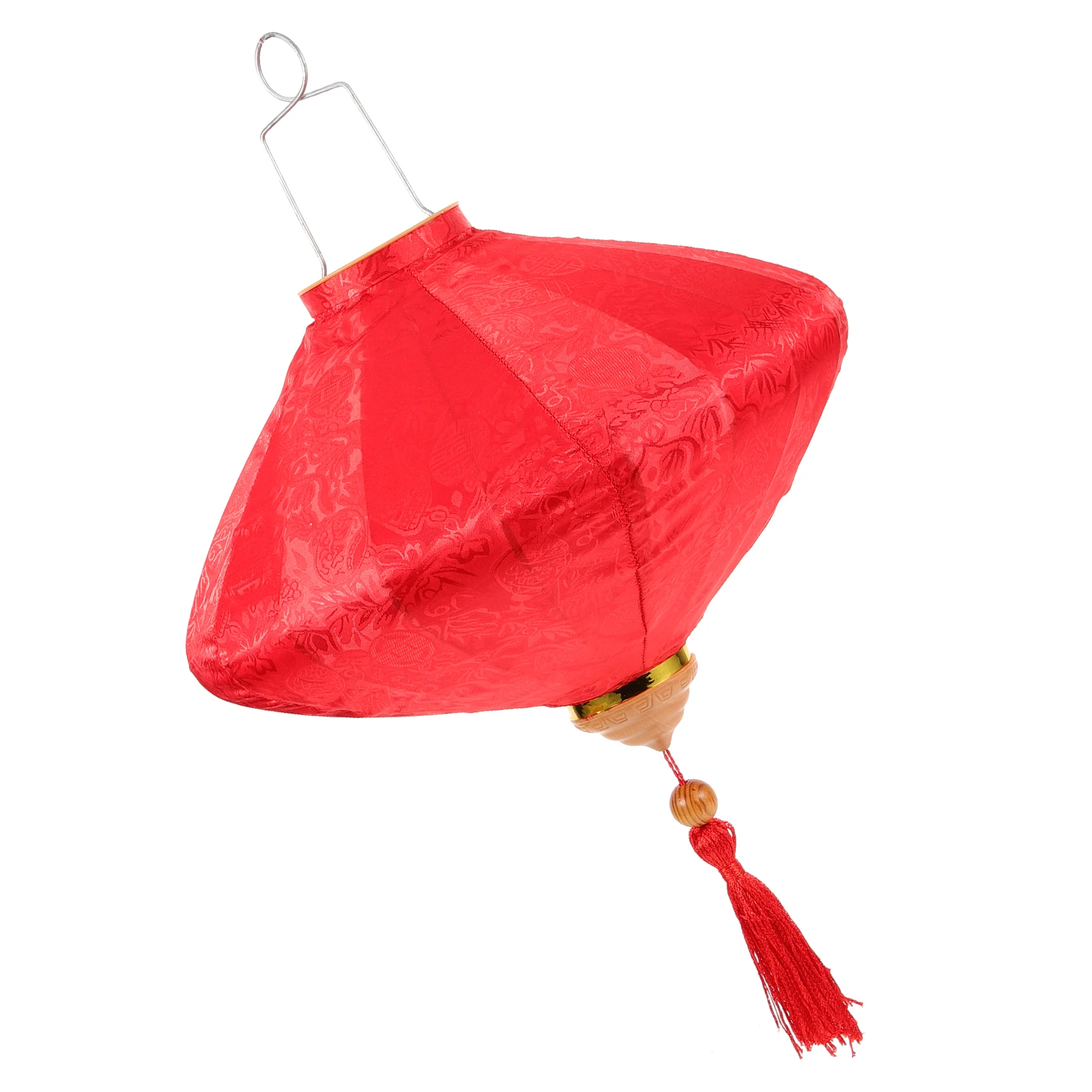 

Pink 12 Inch Large Red Lantern Decorations for Festival Party Vintage Hanging Tassel Cloth Metal Outdoor Indoor