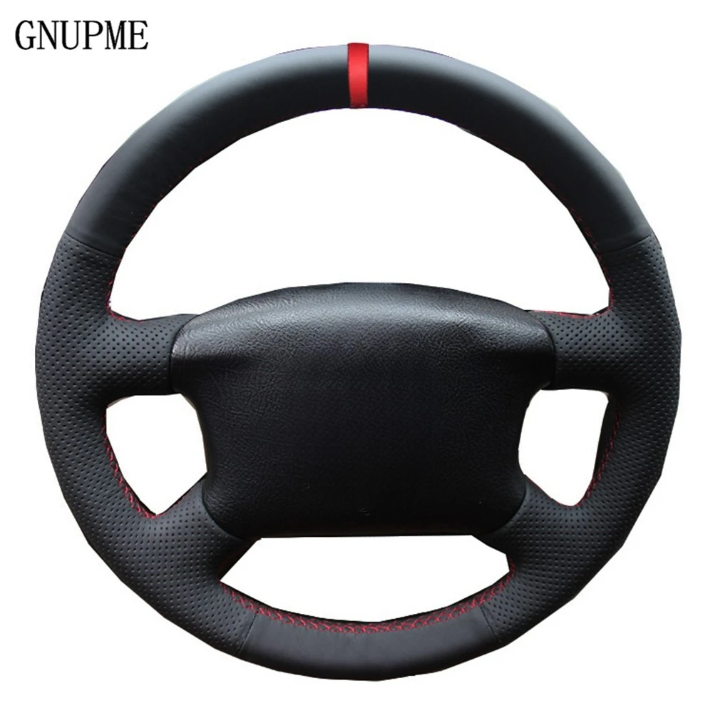 Car Steering Wheel Cover Artificial Leather Red Marker For Volkswagen VW Passat B5 1996-2005 Golf 4 1998-2004 Seat Alhambra