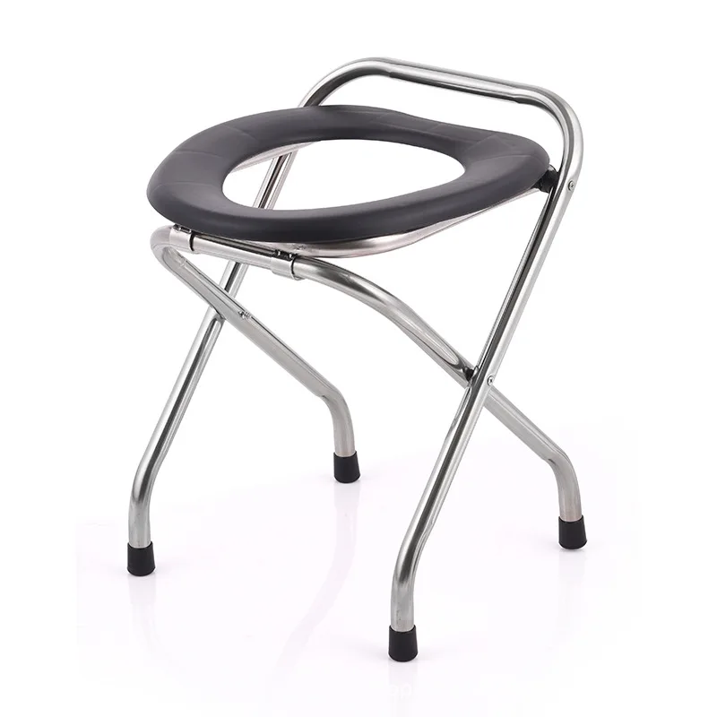 Foldable Adult Commode Chair Stainless Steel Elderly Patient Toilet  Pregnant Women Squatting Stool