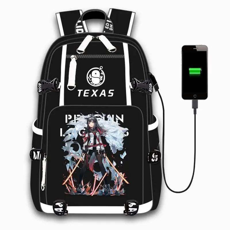 Arknights Neng Angel Rhodes Island Texas Merchandise Unisex Student Casual Backpack Laptop Anime