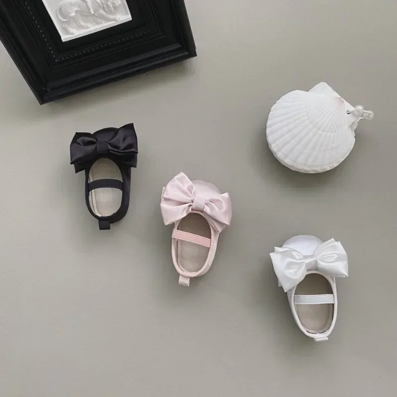 Baby Girls One Piece Shoes Bow Spring Autumn Antiskid Soft Sole Fashion Sweet Outdoor Lovely