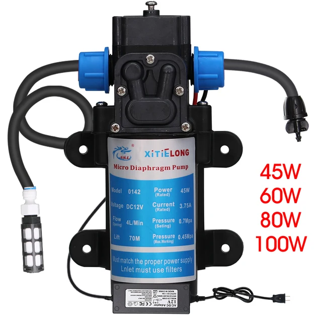45/60/80/100W 110-240V samozasysająca ciśnieniowa pompa membranowa do podlewania myjnia samochodowa rośliny ogrodowe nawadnianie natryskowe pompa mocy