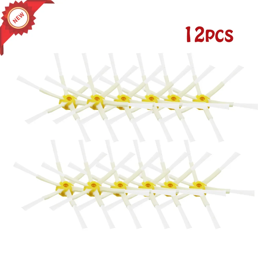 12PCS Replacement 6-Armed Side Brush for IRobot Roomba 600 700 Series 510 530 550 620 650 760 770 780 Robot Vacuum Cleaner Parts