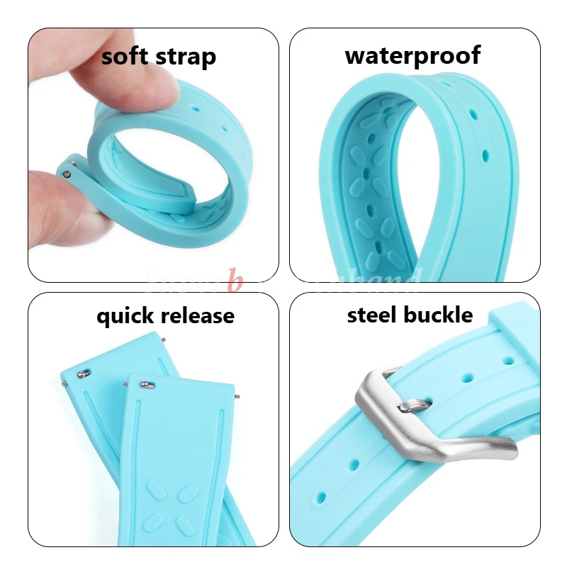 قسط الأربطة المطاطية الإفراج السريع أشرطة ساعة اليد ل IWC الطيار البرتغال بورتوفينو 20 مللي متر 21 مللي متر 22 مللي متر أساور رياضية مقاومة للماء