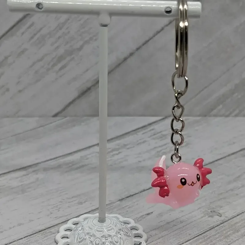 1 قطعة/2 قطعة سلسلة المفاتيح Kawaii Axolotl لطيف