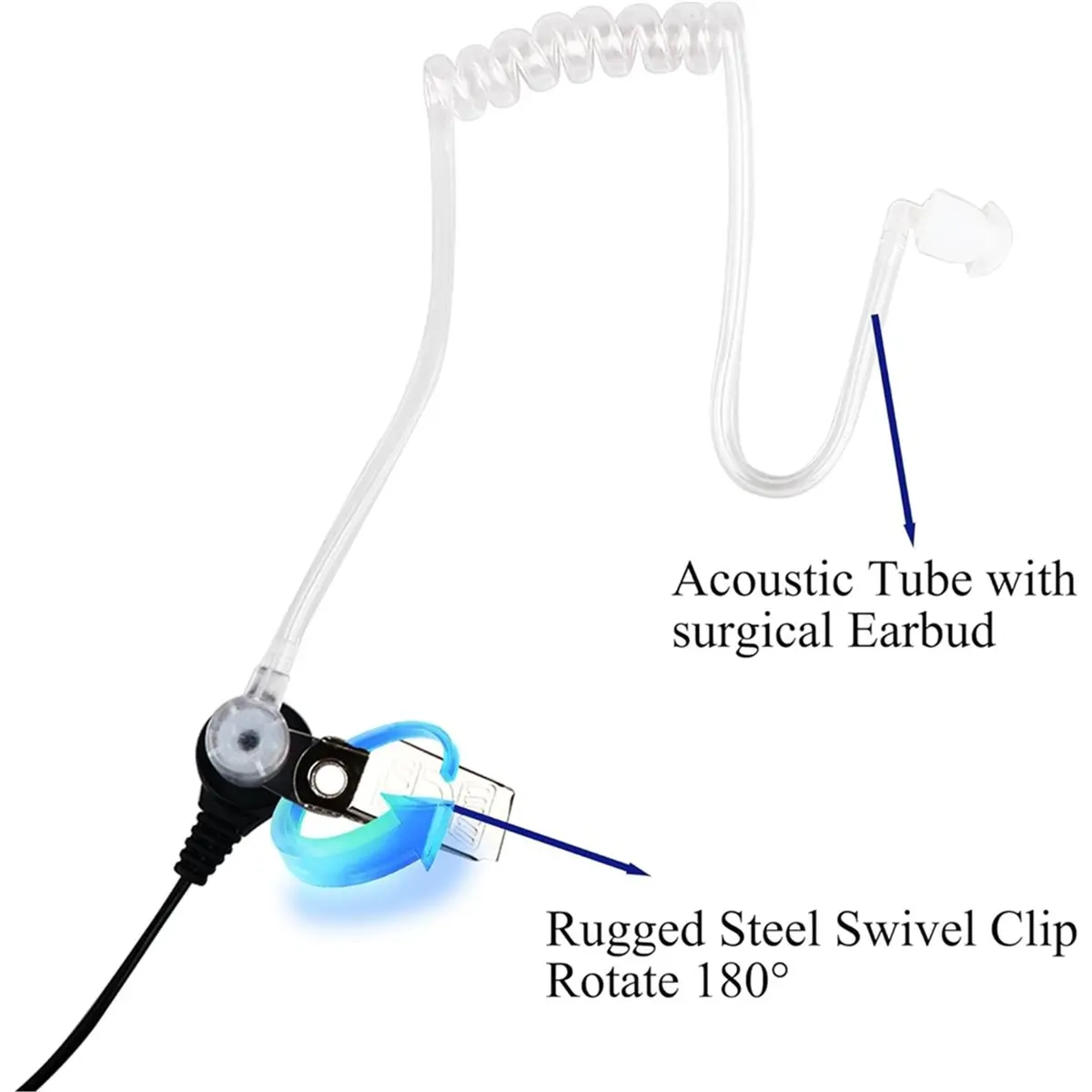 FUA@ Walkie Talkie Headset for Midland Acoustic Tube Earpiece with Mic PTT for GXT1000VP4 LXT500VP3 GXT1050VP4 GXT1000XB