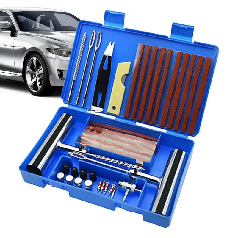 

Auto Tire Repair Kit Flat Fast Tackle Set Plug Tool Punctures And Plug Flats Effective Sturdy Heavy Duty Repair Tire Kit For