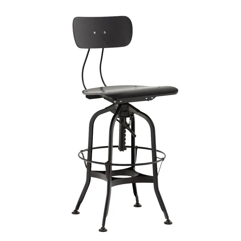American industrial style rotating height adjus front desk  bar  high foot rotating lift