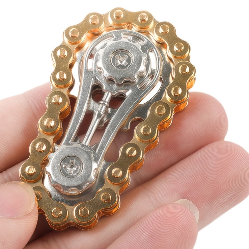Volant d'inertie mécanique à dents de chaîne, Fidget Spinner, anti-stress, anxiété, chaînes de vélo en métal, jouets Spinner pour enfants et adultes, jouet à main