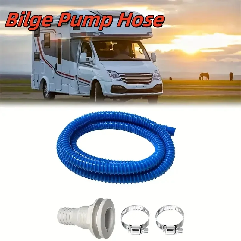 

1Set 59INCH Kink-Free Flexible PVC Hose 1-1/8 Inch Dia Bilge Pump Hose Bilge Pump Installation Kit For Camper Caravan Motorhome