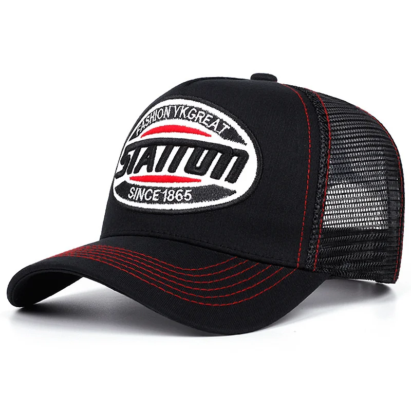 Unisex Classic STATION Letter Pattern Mesh Baseball Cap