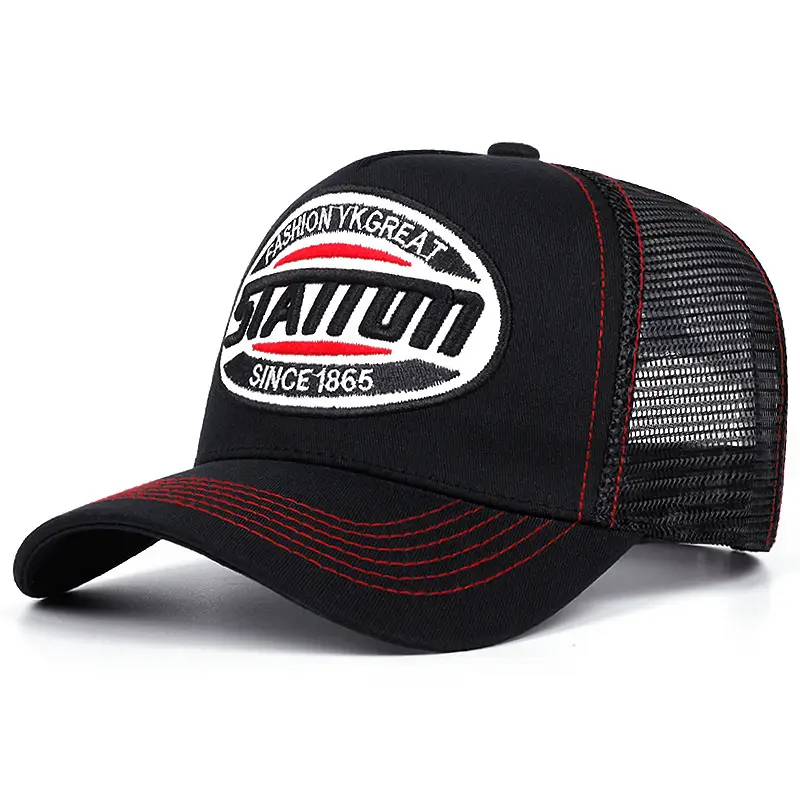 New Style Unisex Baseball Cap Classic STATION  Letter Pattern Mesh Cap Men and Women Breathable Streetwear Summer Trucker Hat - 3