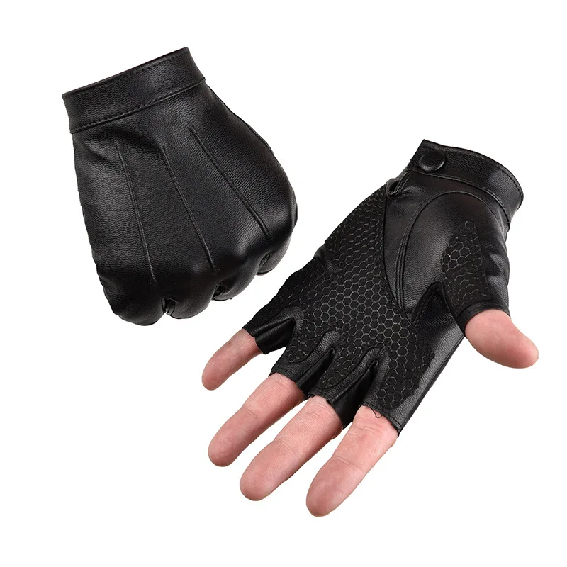Guantes de ciclismo para motocicleta, guantes de medio dedo de cuero para hombre, transpirables para mujer, pantalla táctil para bicicleta, Fitness Alpine MTB