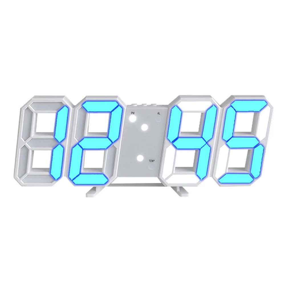 3D LED Digital Clock Luminous Wall Clock Multifunctional USB Electronic Clock  Alarm Clock Temperature Date Display Smart Home