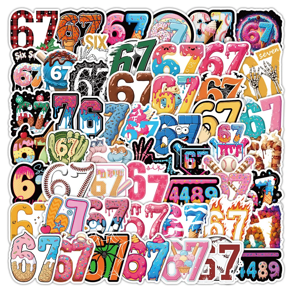50pcs Digital 67 Phone Stickers Anime Graffiti Decoration DIY Cup Guitar Luggage Waterproof Sticker Phone Case Accessories