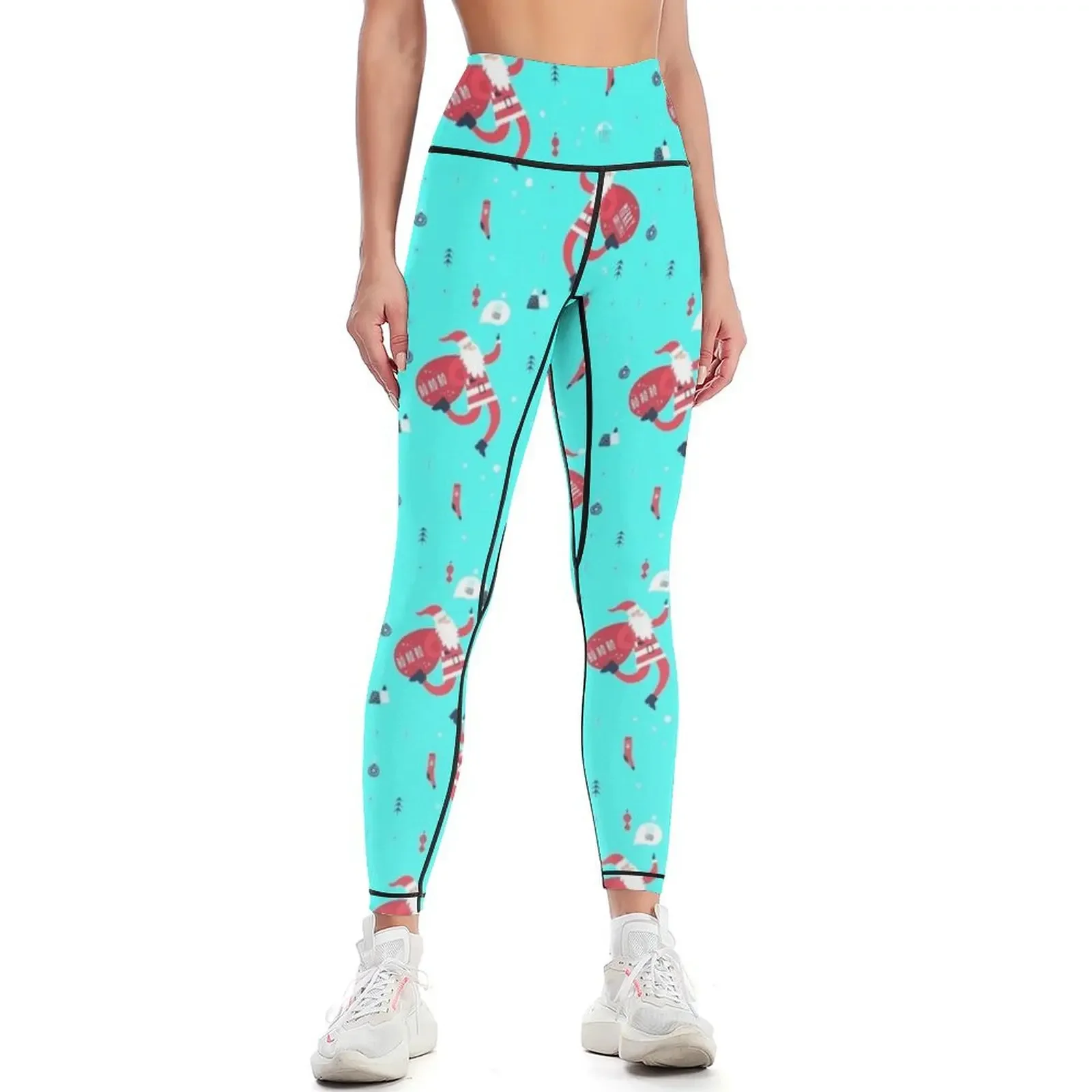 

Christmas Santa Claus Light Bolls Xmas Ginger Biscuit Pattern Leggings gym wear push up legging Women's pants Womens Leggings