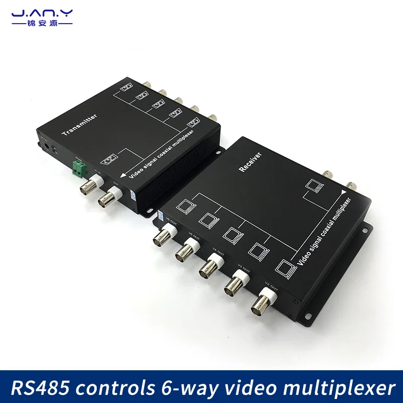 Multiplexeur vidéo à six canaux, câble nicarcommon, émetteur à une ligne, composé d'amplification du signal de surveillance à six canaux