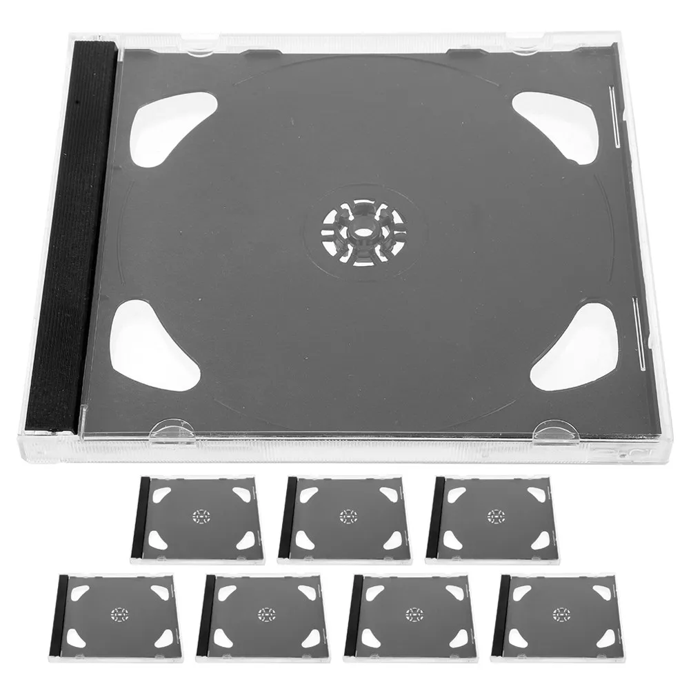 

Набор из 8 пластиковых прозрачных футляров для CD/DVD дисков, портативный органайзер для хранения музыки и игровых коллекций