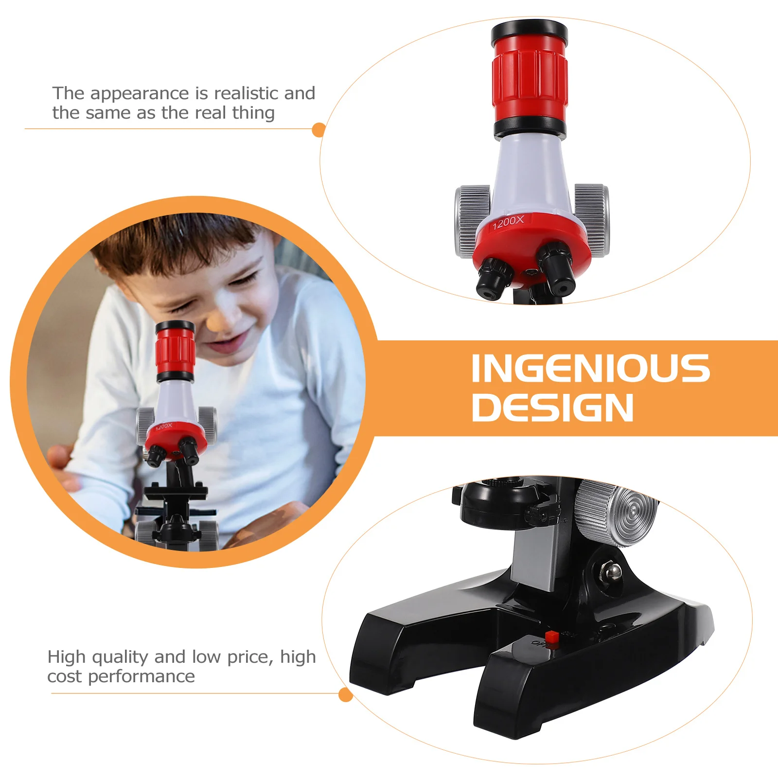 1 set educativo per bambini microscopio biologico in plastica strumento di apprendimento scientifico giocattolo educativo precoce biologico